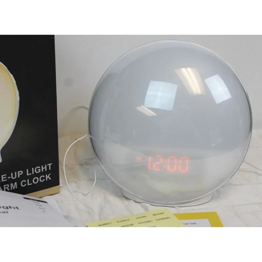 Wake up Light Alarm Clock Sunrise Sunset Sim FM Radio Nature Sounds LED Digital